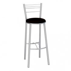 Banqueta Alta Cromada Lille - Compoarte Cromado