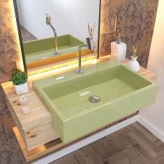 Kit Cuba Xrt55 Torneira Pratika 1060 Metal e Válvula Click 1'' B Sifão Flexível Pvc Verde Acqua