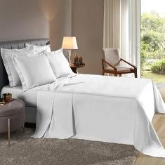 Lençol Solteiro 2 Pçs Fronha C/Abas Percal 200 Fios 100% Algodão (Branco)