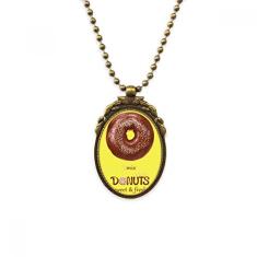 DIYthinker Colar vintage com pingente de contas e pingente de chocolate rosquinha sobremesa doce