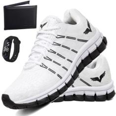 Tenis Masculino Kit Carteira + Relogio Sapato Esportivo Veloz-Masculino