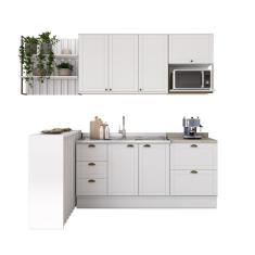 Cozinha Completa Milla Pro 100% Mdf Armário E Balcão Branco Carraro