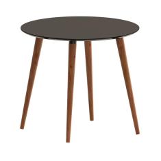 Mesa para Sala de Jantar Redonda 90cm Tampo em Vidro Veneza Casa D Preto