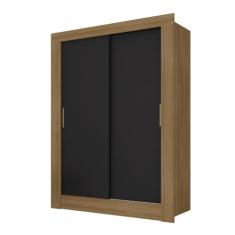 Guarda Roupa 2 Portas De Correr Betina Boreal/preto - Móveis Arapongas Boreal/preto Fosco