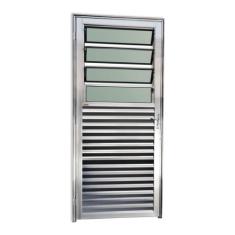 Porta de Alumínio Basculante 210x86cm com Vidro Boreal Anodizado Super