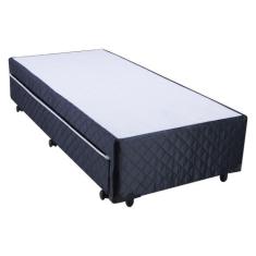 Bicama Box Solteiro Mega Black com Auxiliar em Molas - 088x188 - Mega 