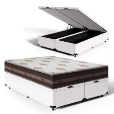 Cama Box Com Baú Queen + Colchão De Molas - Anjos - Classic Superlasti