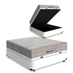 Cama Box Baú Viúva + Colchão De Molas Ensacadas - Ortobom - AirTech SpringPocket 128x188x72cm