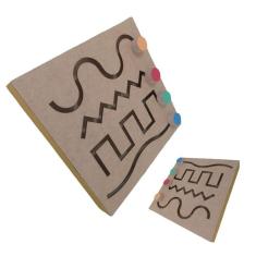 Brinquedo Educativo Madeira Linhas Vazadas Painel Psicomotor