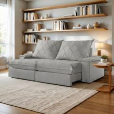 Sofá Retrátil e Reclinável com Catraca Blindada 240cm Merlot - Montano