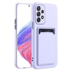 Capa para Samsung Galaxy A53, capa A53 5G com compartimento minimalista para cartão de crédito TPU macio TPU silicone resistente a arranhões fina slot para cartão capa protetora para Samsung A53