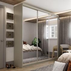 Guarda-roupa Casal 100% Mdf Bp com 3 Portas de Espelho Geneve Panna
