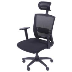 Cadeira Office Regulavel Tela com Tecido Mesh Preta Base Nylon - 39218