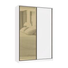 Guarda Roupa 2 Portas de Correr 3 Gavetas 159cm com Vidro Reflecta Bronze Prime Luciane Móveis