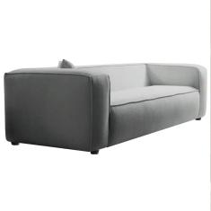 Sofá 3 Lugares 180cm Orgânico Luxo Recepção Cecília Bouclé - Amarena Moveis Cor Cinza