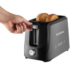 Torradeira Mondial Pratic T-18 Com 6 Níveis De Tostagem Preto E Prata 110v