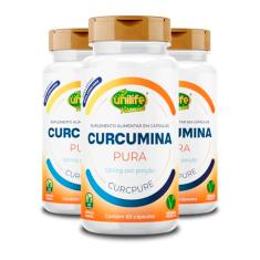 Kit 3 Curcumina Pura Unilife 60 cápsulas