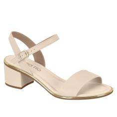 Sandália Beira Rio Creme Salto Baixo (Creme, BR, Adulto, Numérico, 38)