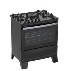 Fogão 5 Bocas Atlas Agile Up Glass Mesa de Vidro e Tripla Chama, Preto