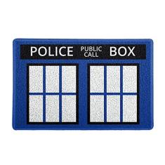 Capacho/Tapete 60 x 40 cm - Police Box, Azul, Beek Geek's Stuff