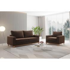 Kit Sofá Living 2 Lugares 181,5cm e Poltrona Alpino Bombom