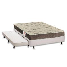 Cama Box c/Auxiliar Casal: Colchão Espuma Orthoflex D33 Comfortpedic Line + Base CRC Courano White(138x188)
