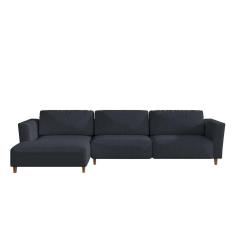 sofá 5 lugares munique com chaise esquerdo poliéster petróleo