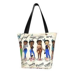 Tazlibno Bolsa de ombro feminina afro-americana bolsa de ombro preta queen feminina casual bolsa de ombro, qualidade premium, Estilo 1, One Size
