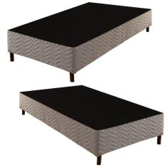 2 Bases Box Solteiro 42x88x188cm galaxy Rustico Prata