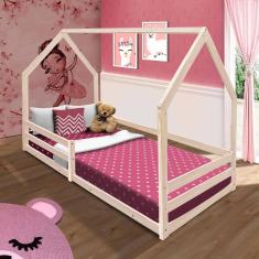 Mini Cama Infantil Montessori Em Madeira Maciça Naturale Com Colchão Bella Shop Jm