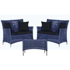 2 Sofás Área e Mesa Igapó Alumínio Pintura Fendi Corda Náutica Estofad