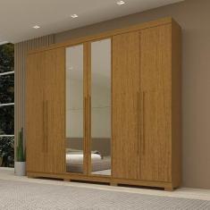 Guarda-roupa Casal 243,90cm 6 Portas com Espelho 100% Mdf Buganvílea E