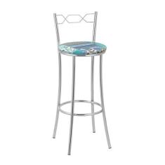 Kit 2 Banquetas Cromadas BC51A de Metal e Assento Espuma D15 Treparoni