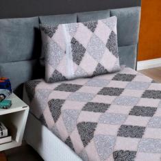 Lençol Solteiro Estampado Elástico 100% Algodão Varias Cores - Meta Ma