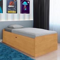 Cama de Solteiro com Baú Naviraí Naturalle - CasaH