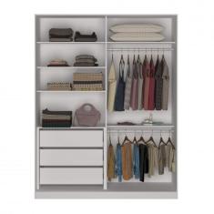 Guarda Roupa Solteiro 2 Portas 3 Gavetas Rc2005 Nova Mobile