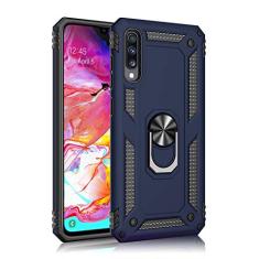 SORAKA Capa para Samsung Galaxy A70 com anel capa Samsung Galaxy A70 TPU suave para-choques rígido PC capa traseira com placa de metal para montagem magnética no carro