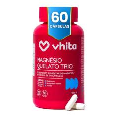 Vhita Magnesio Quelato Trio, Dimalato, Bisglicinato e Taurato, com Vitamina B6, 60 Cápsulas