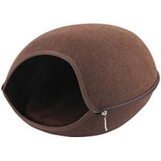 Cama Para Animais De Estimação Em Feltro Natural, Caverna Para Animais De Estimação, Casa De Animais De Estimação, Cama Para Gatos Em Casa Com Almofada E Zíper, Produto Para Animais De Estimação,