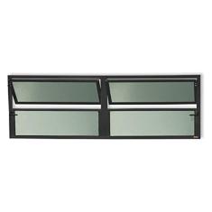 Janela de Aluminio Basculante 2 Seções Plus Vidro Boreal 40cm x 120cm Brimak Preto