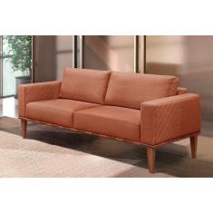 Sofá Namoradeira Bella Base Em Madeira Maciça Castellar Móbile Terracota