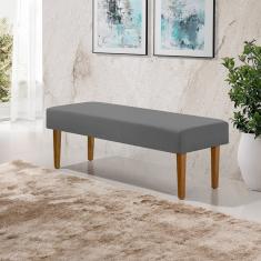 Recamier Casal Pés em Madeira Maciça 1,38m Lisboa Veludo Cinza