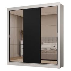 Guarda-roupa Casal 3 Portas de Correr com Espelhos 2 Gavetas Sublime Madesa