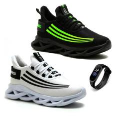 Combo 2 Tenis Masculino Leve Treino Academia + Relógio - DM DAMANDO, P