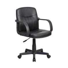 Cadeira de Escritório Secretária Giratória Clean Preta - Mobly