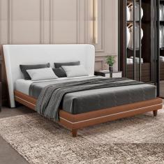 Cama Japonesa com Cabeceira Corea Casal material sintético Caramelo / 