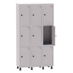 Armário Guarda Volume Locker Roupeiro 3 Vãos 9 Portas Aço GRP503/9 Cin
