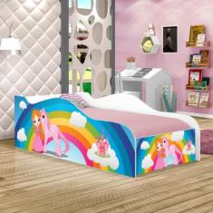 Cama Fun Princesa Unicórnio Arco Íris Solteiro - CasaH