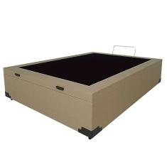 Base para Cama Box Casal Martin Premium com Baú Linho (47x138x188 cm) Bege