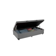 Cama Box Baú Solteiro material sintético 88x188 Base Box - PH&S, Cinza
